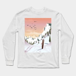 Skiing landscape. Long Sleeve T-Shirt